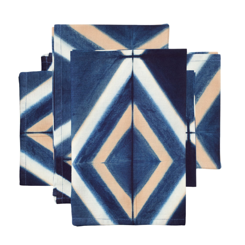 Tisa Handcrafted Shibori Print Cotton Table Napkin (Set of 4)