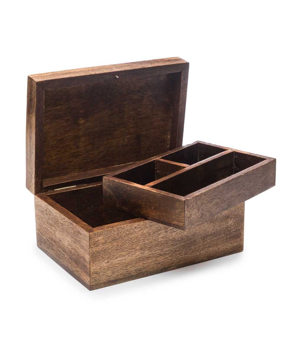 Aranyani Tree of Life Jewelry Box with Tray (Hand Carved Wood)