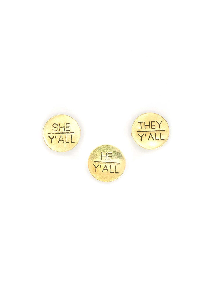 Brass Pronoun Pins