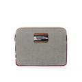 Zipped Patterned Gray Canvas Laptop Case for 13" & 14"