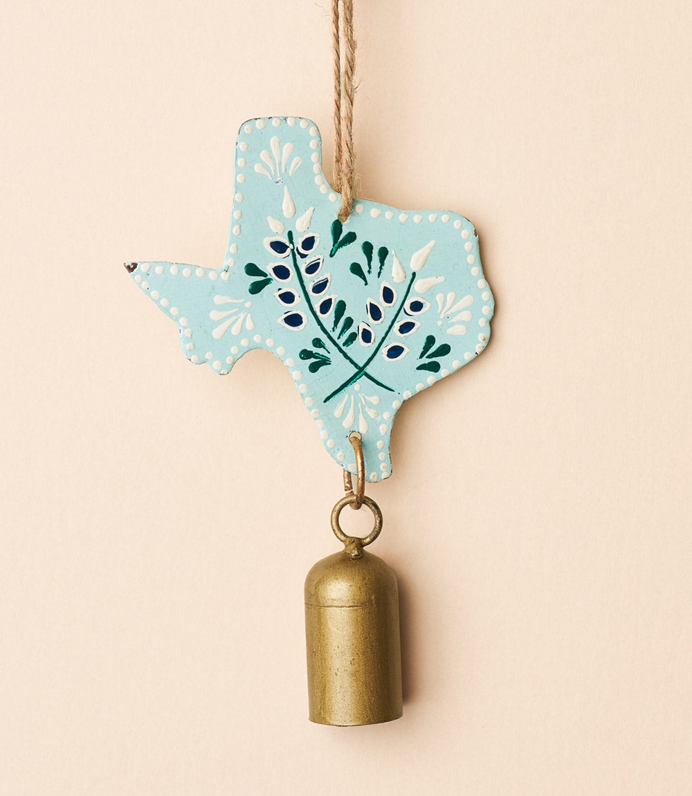 Hand-Painted Texas Bluebonnet Wind Chime