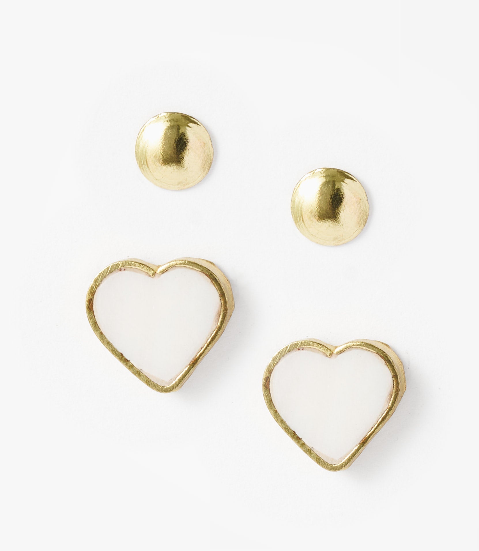 Rajani Heart Mother of Pearl Earring Set (Set of 2)