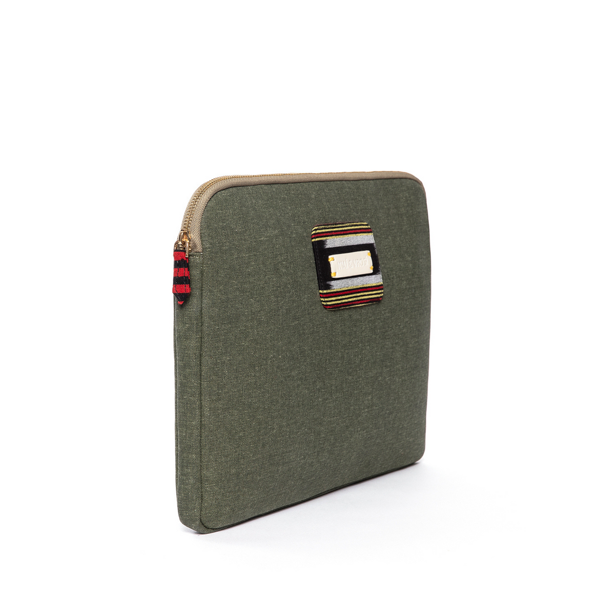 Zipped Green Canvas Laptop Case for 13" & 14"