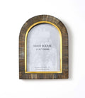 Kerala Arch Picture Frame - Carved Horn with Brass Inlay (5x7)