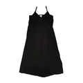 Anita Linen Wrap Front Midi Dress - Black