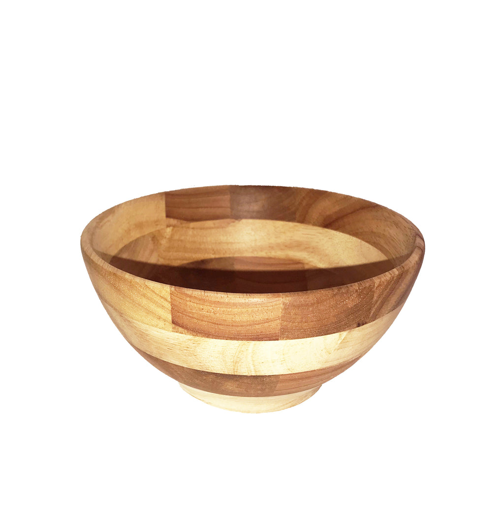 Zavis Green Acacia Wood Round Salad Bowl - 10" (Set of 6)