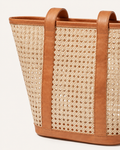 Raja Leather & Cane Carryall Bag