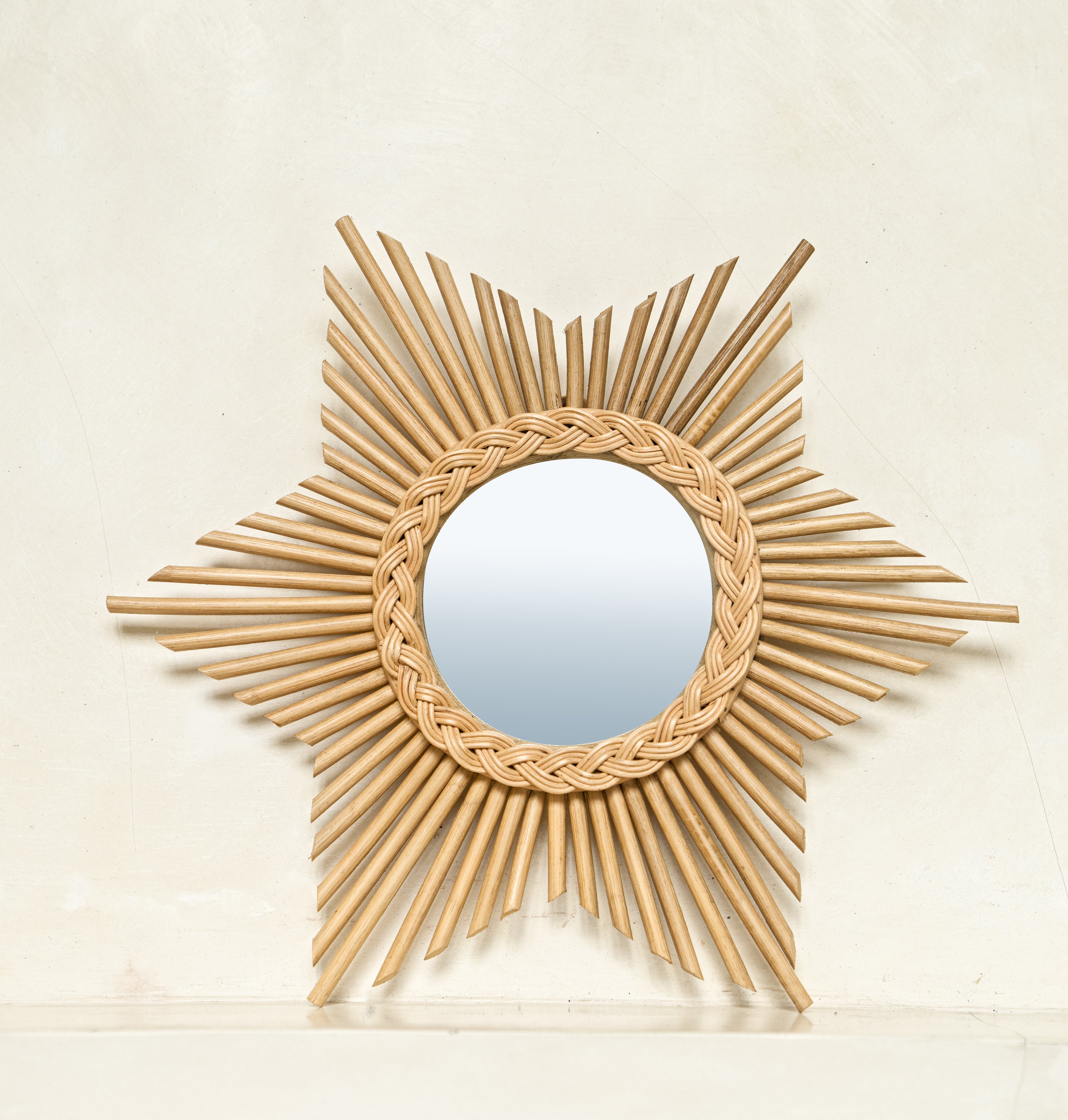 Natural Rattan Starburst Wall Mirror