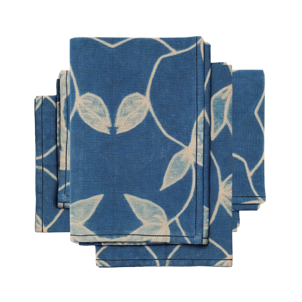Folio Handcrafted Shibori Print Cotton Table Napkins (Set of 4 )