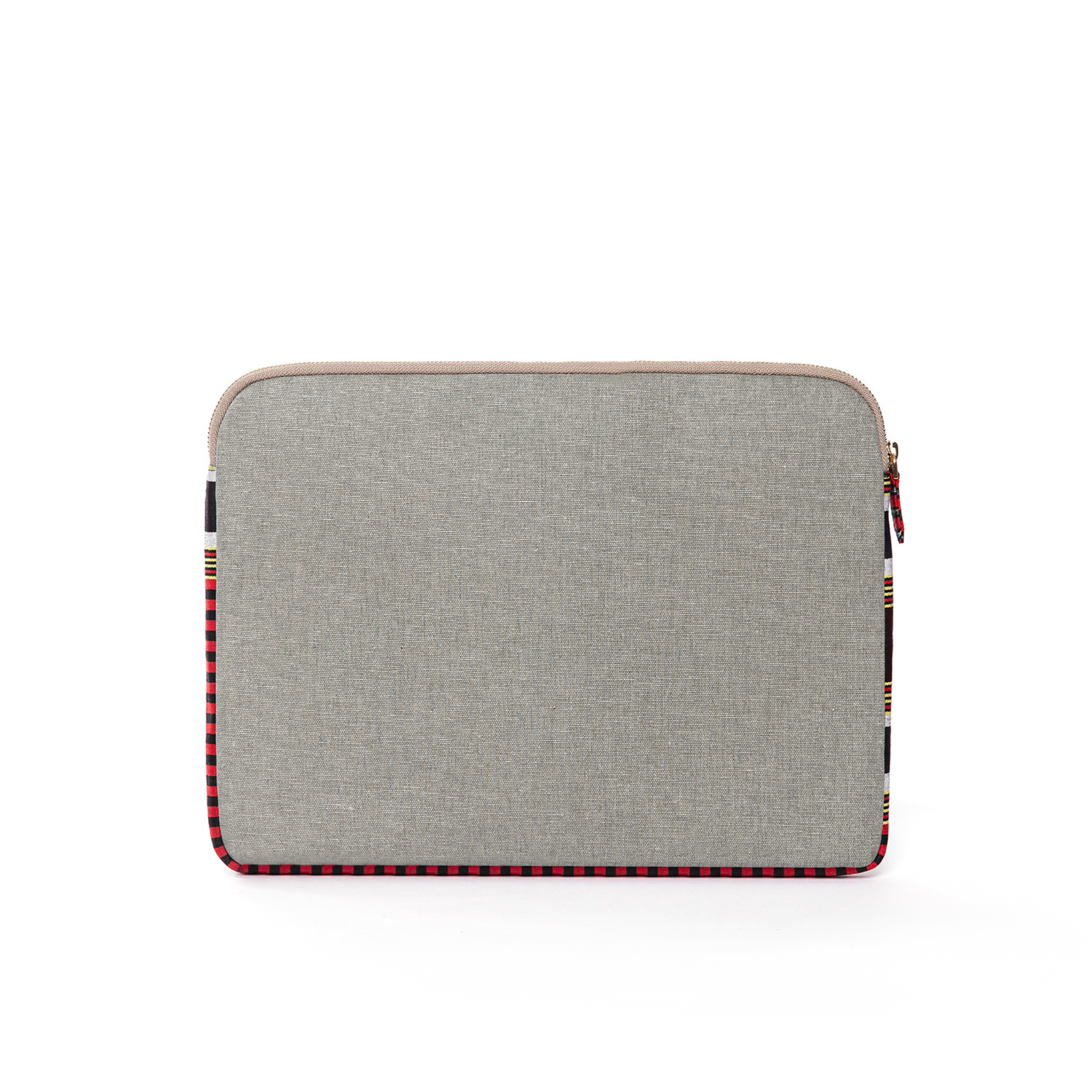 Zipped Patterned Gray Canvas Laptop Case for 13" & 14"