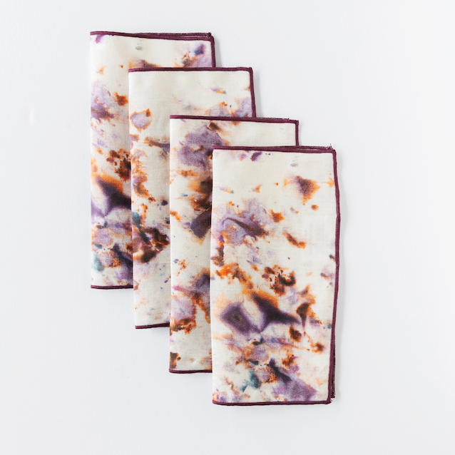 Rose Marble Cocktail Napkin Set (Set of 4)