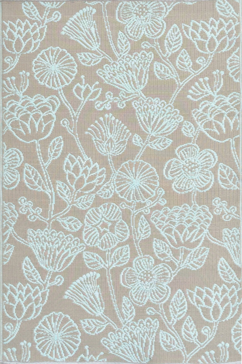 Line Flower Cool Aqua Rug