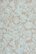 Line Flower Cool Aqua Rug