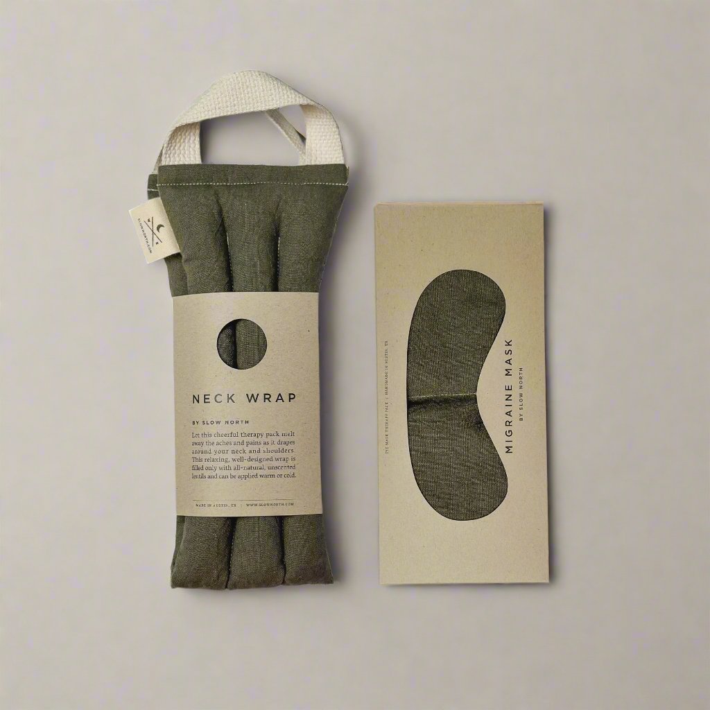 Eye Mask & Neck Wrap Bundle - Olive