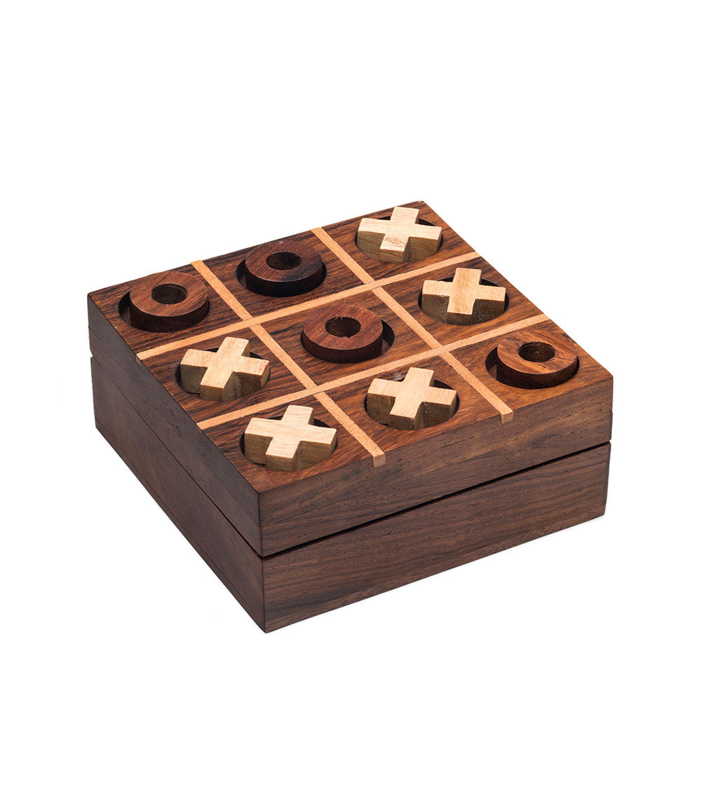 Tic-Tac-Toe Travel Game Set - Handcrafted Wood
