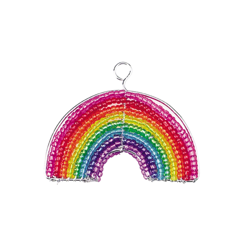 Handmade Haitian Artisan Beaded Rainbow Keyring (Set of 6)