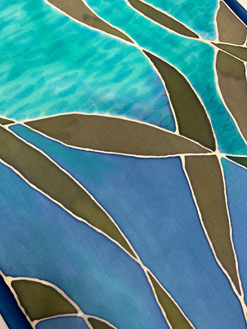 Hand-Dyed Silk Wall Hanging  - Seahorse Riding the Kelp