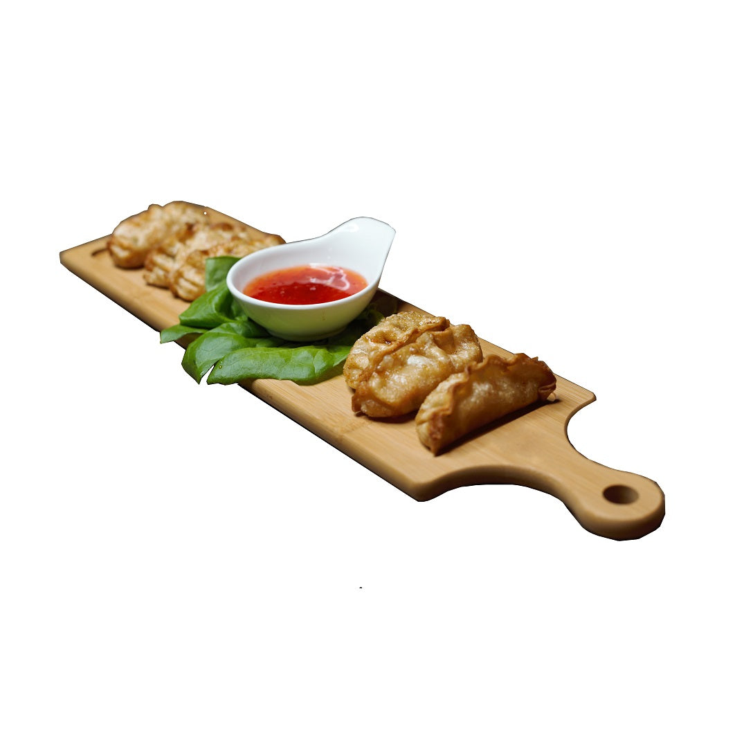 SET OF 2 LONG BAMBOO SERVING BOARDS WITH HANDLE