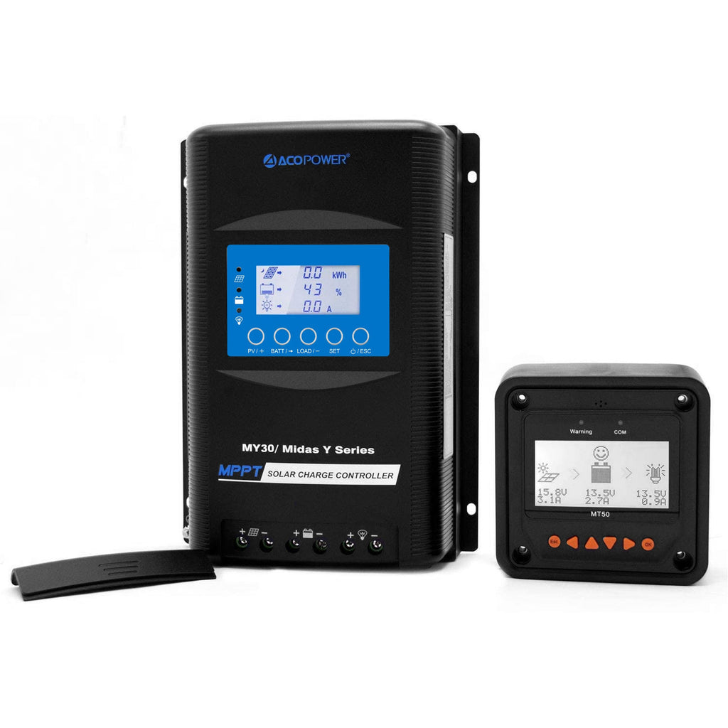 Midas 30 Amp MPPT Solar Charge Controller with MT-50