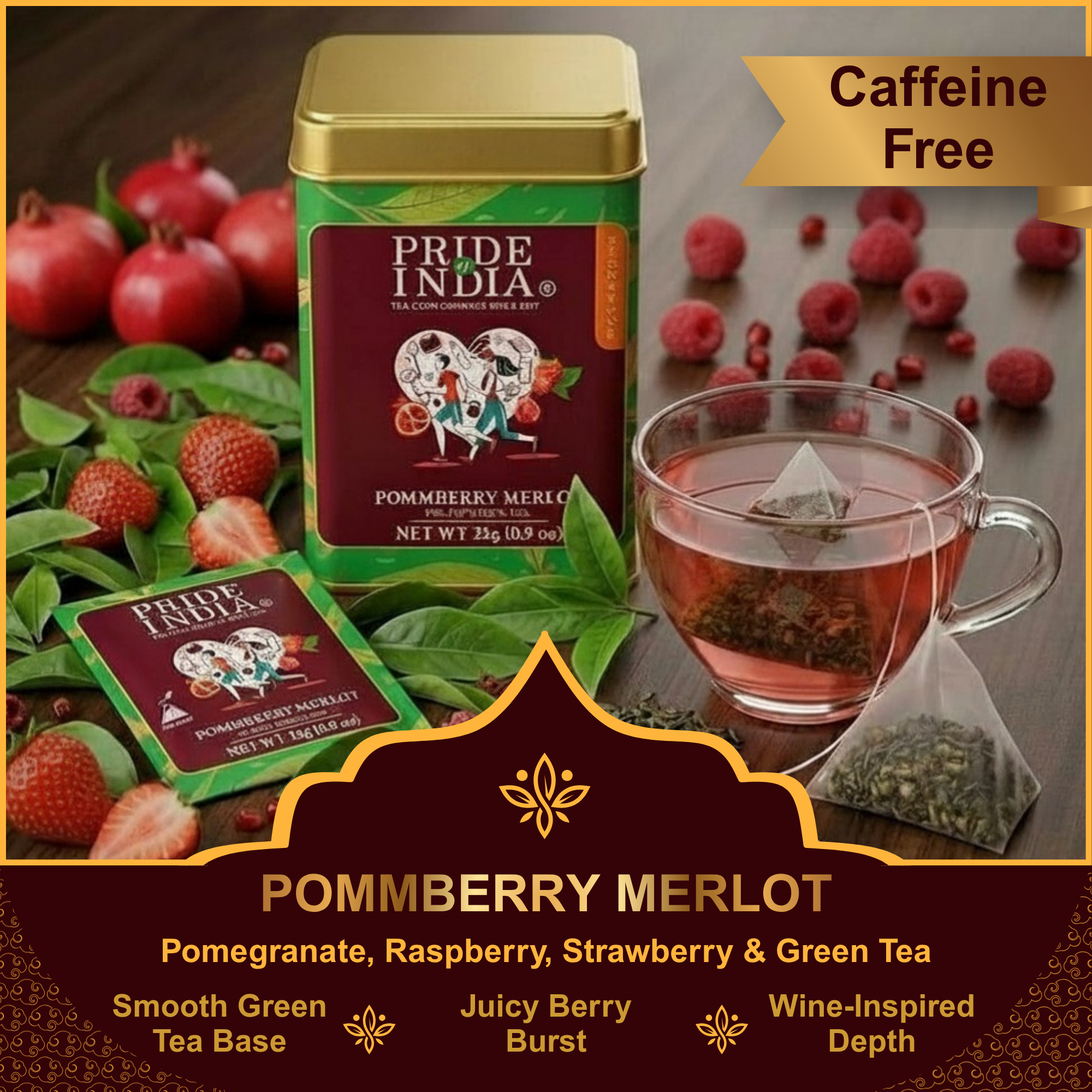 PommBerry Merlot Fruity Green Tea Bags