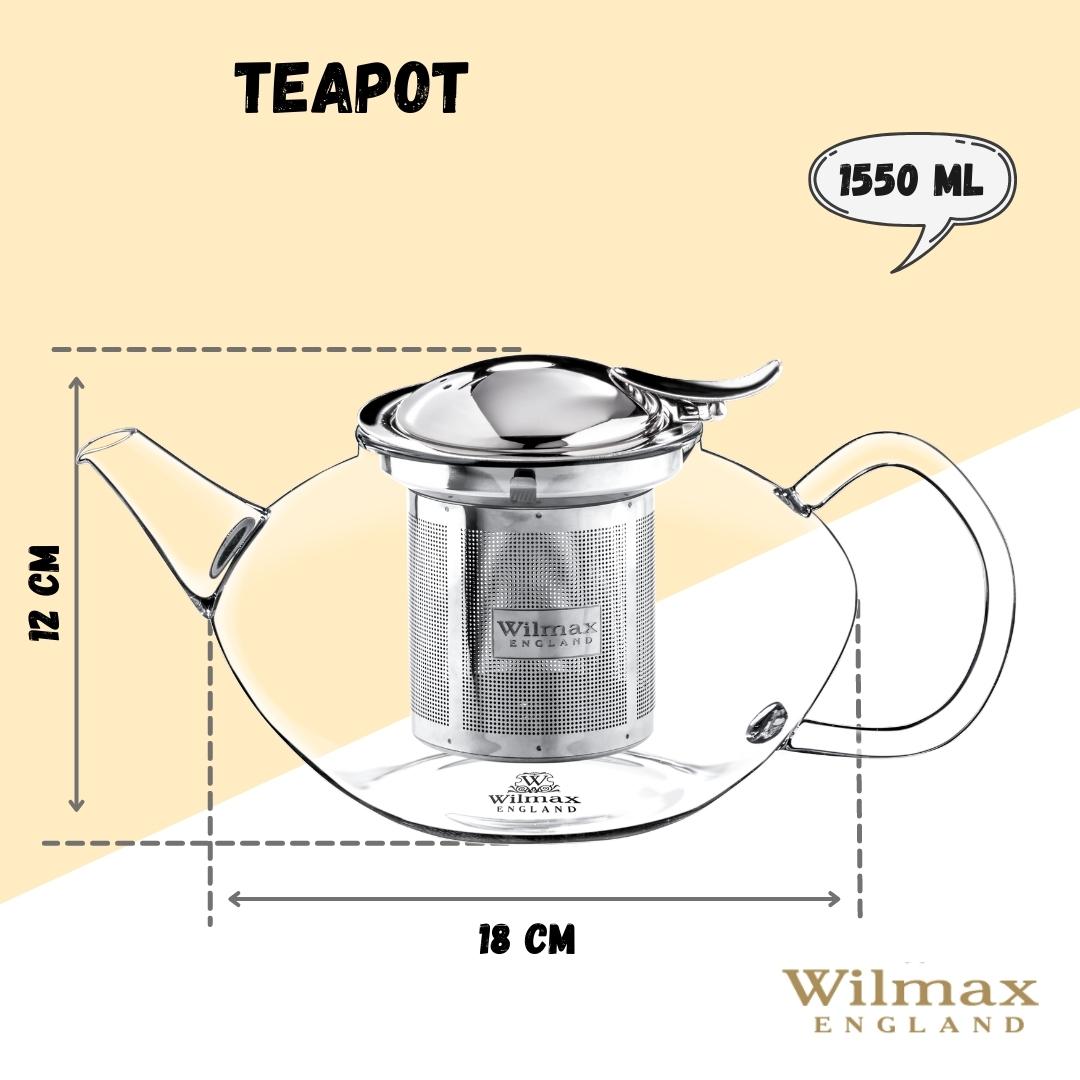 Thermo Glass Teapot | High Temperature & Shock Resistant (52 fl.oz./1550ml)