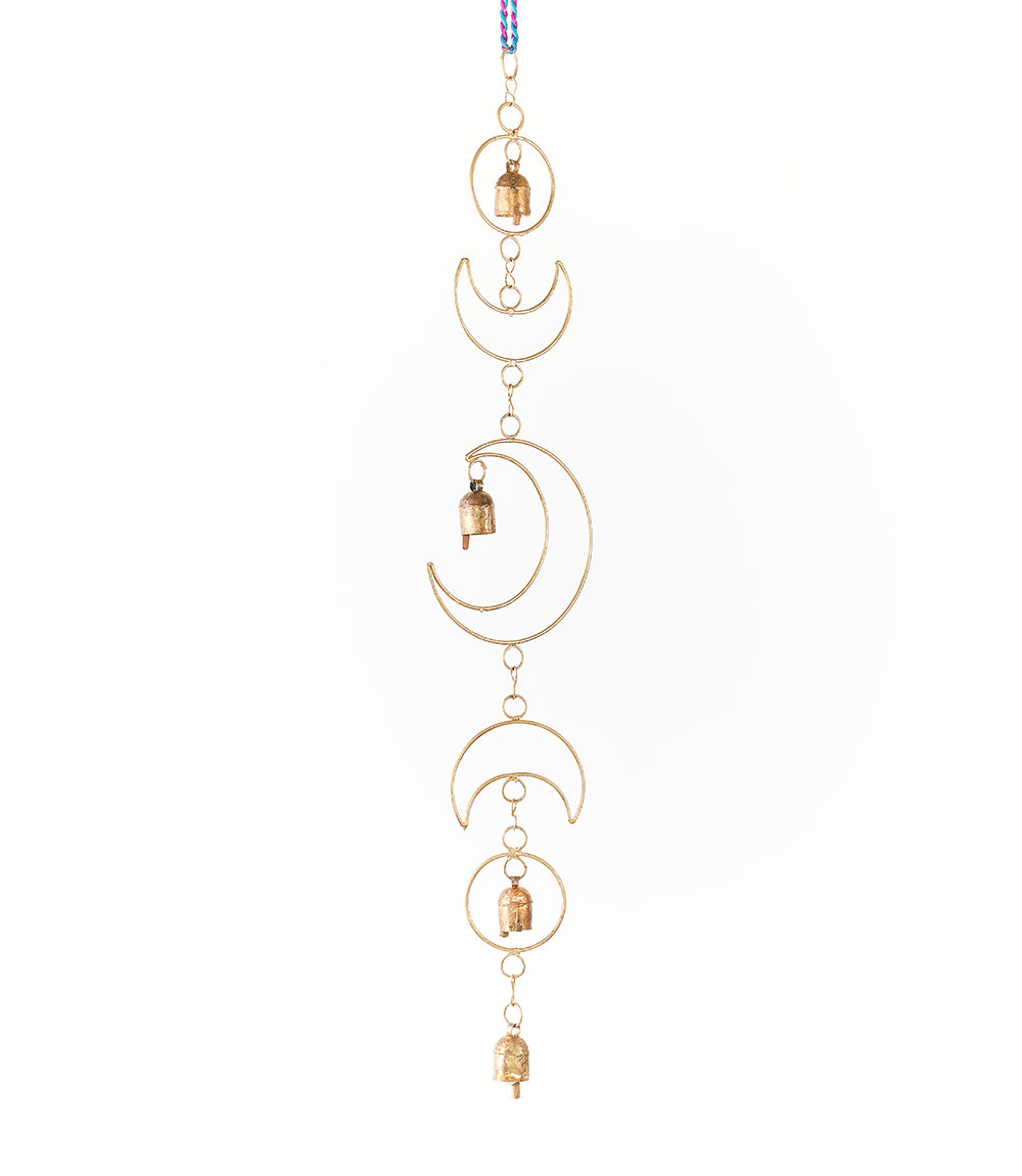 Indukala Large Moon Phase Bell Wind Chime