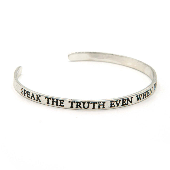 Speak The Truth Quote Cuff Bracelet