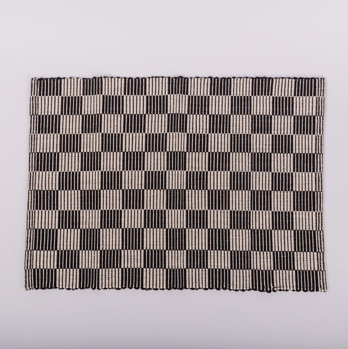 Handloomed Checkered Placemats - Black