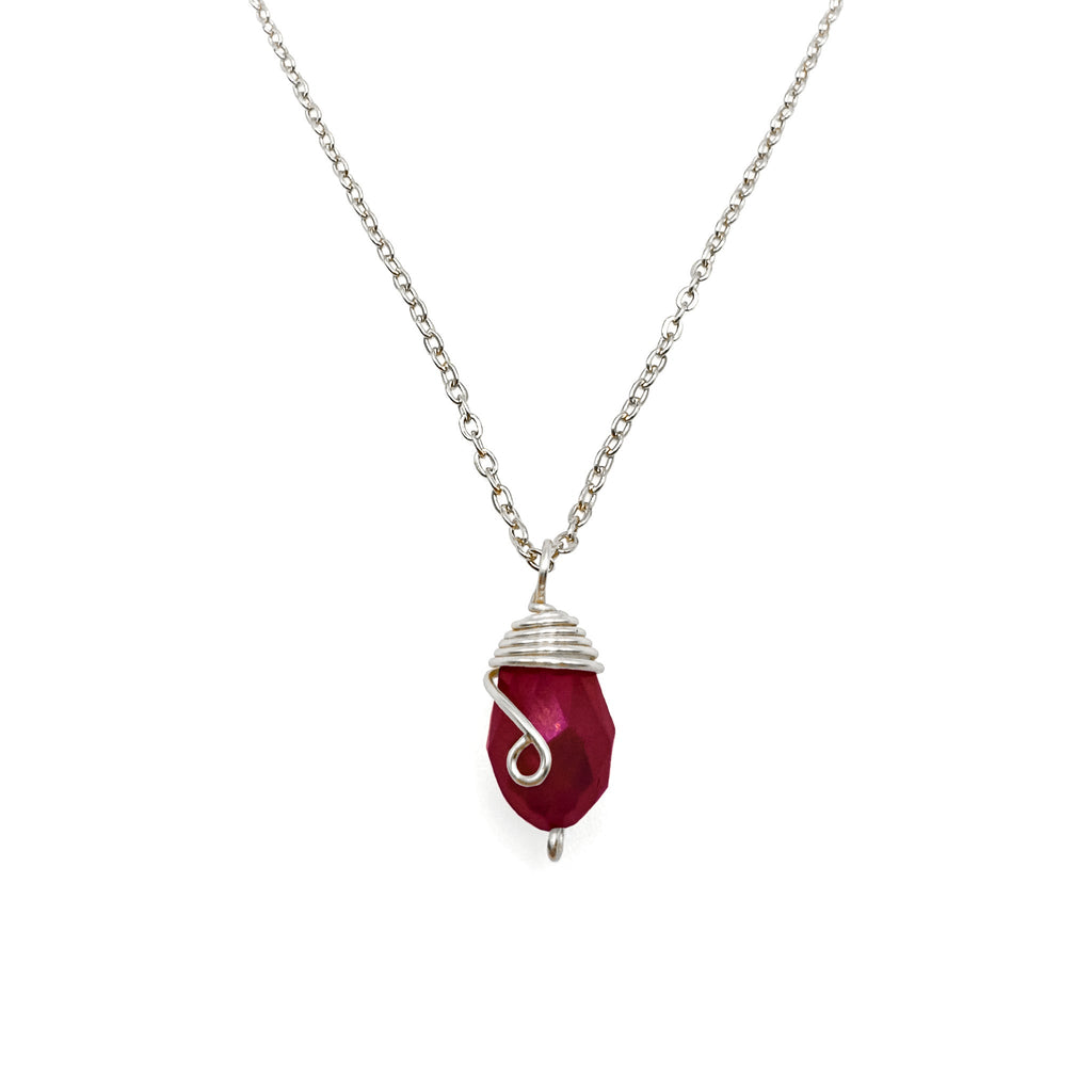 Silver Birthstone Necklace