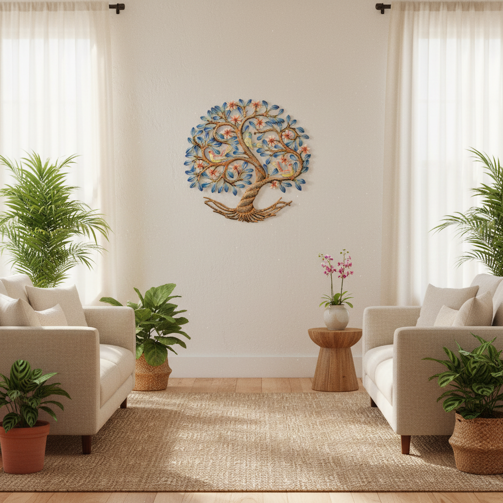 Painted Singing Birds in Tree