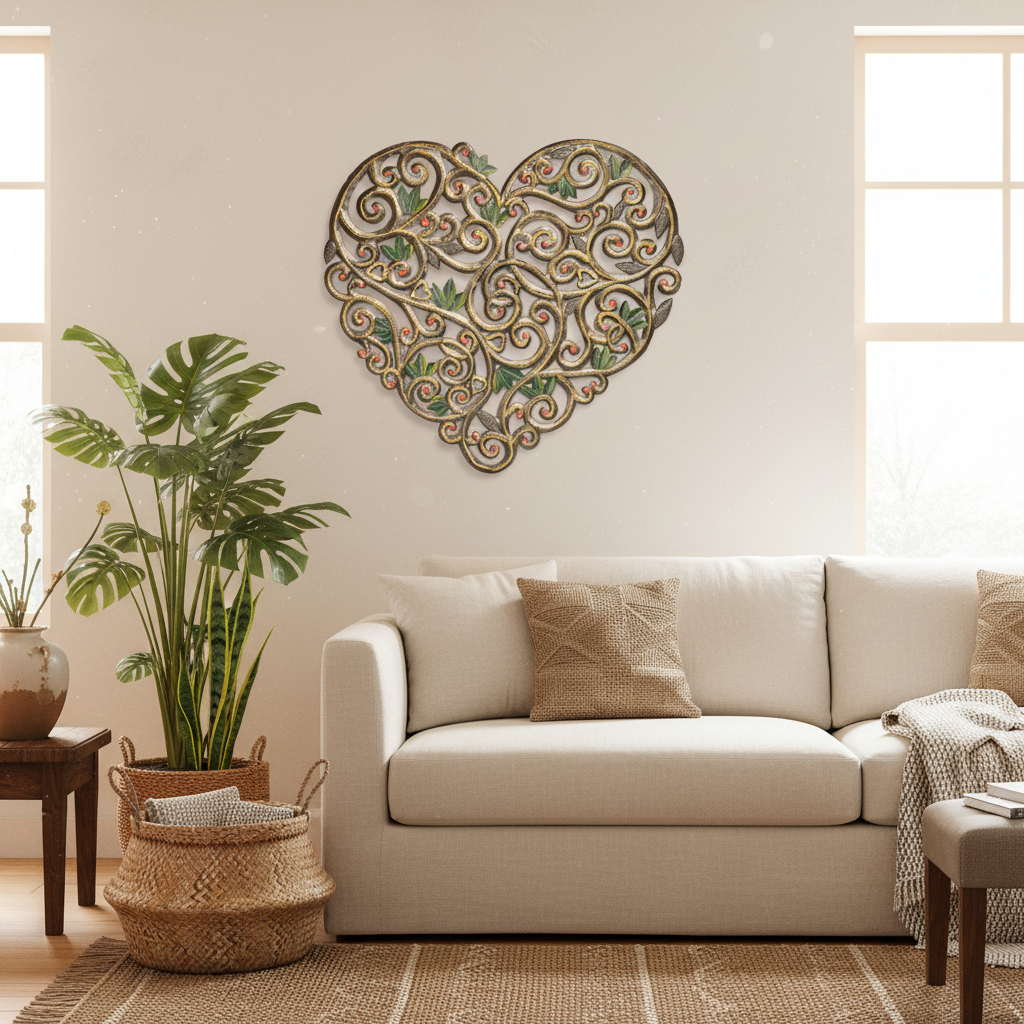 Painted Filigree Heart
