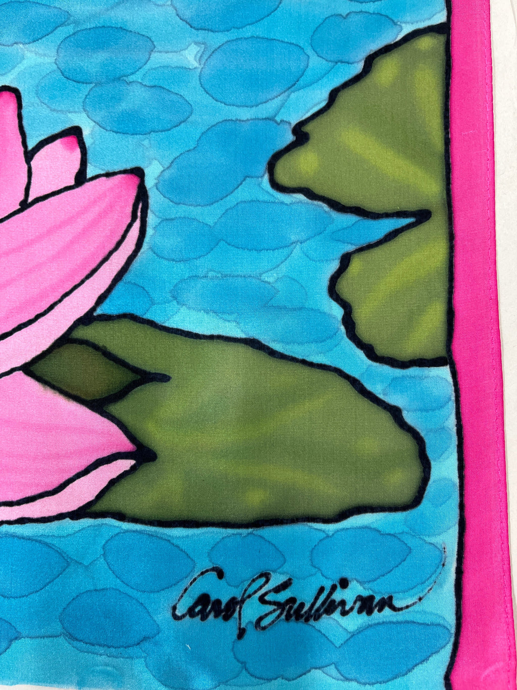 Hand-Dyed Silk Wall Hanging  - Waterlily Zen
