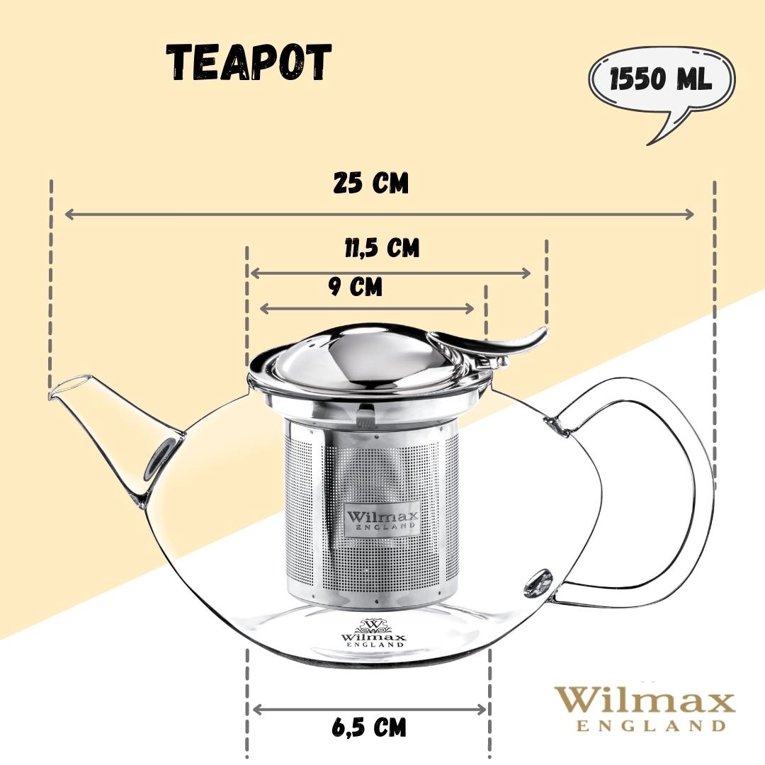 Thermo Glass Teapot | High Temperature & Shock Resistant (52 fl.oz./1550ml)