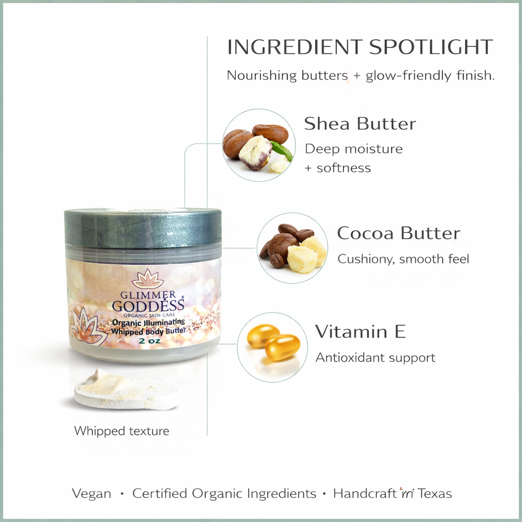 Organic Shimmer Body Butter – Travel Size (2oz)
