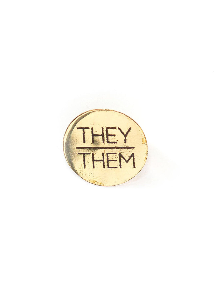Brass Pronoun Pins