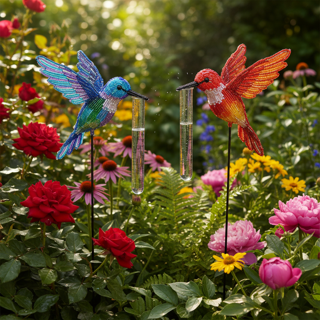 Hummingbird Rain Gauge (Set of 2)