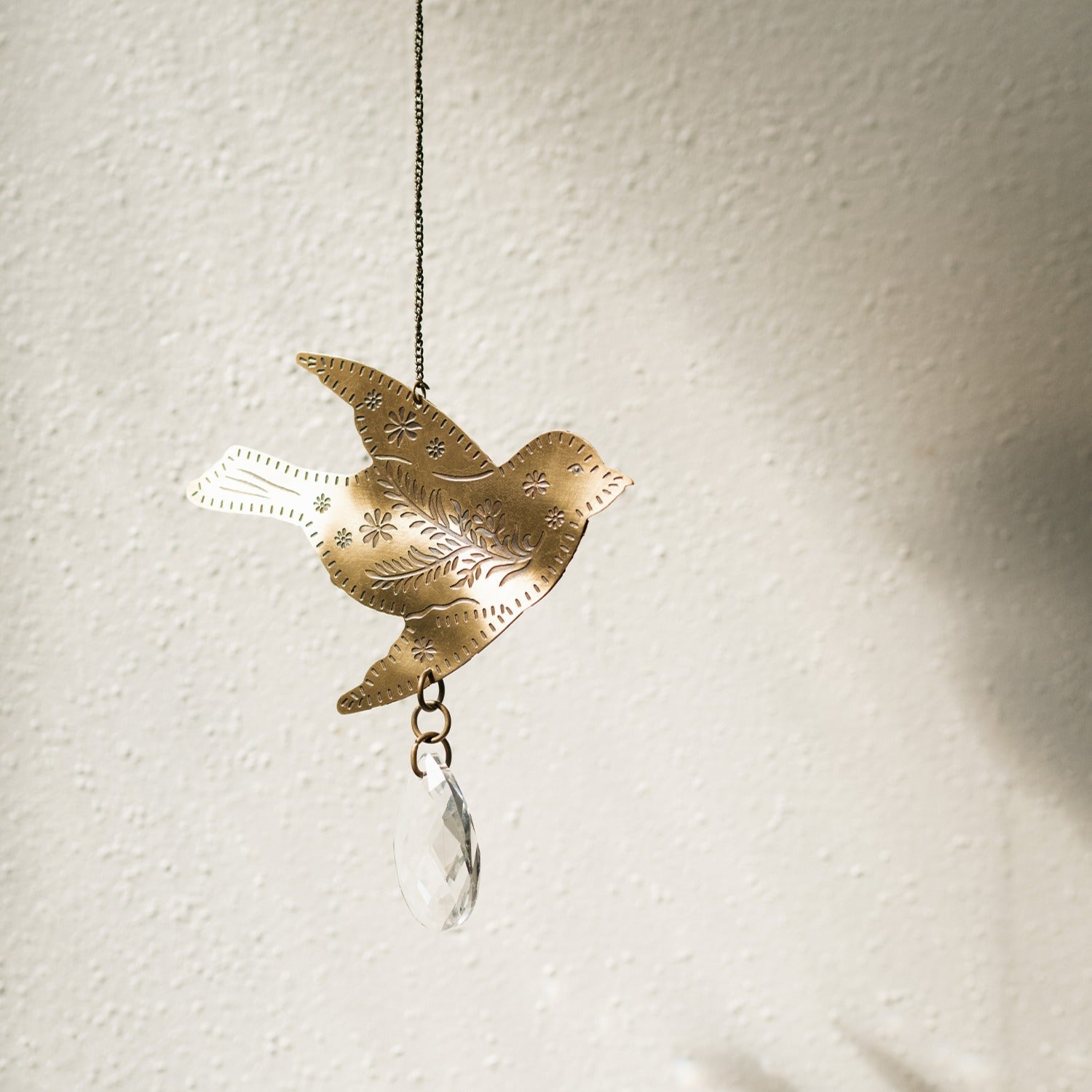 Surya Bird Engraved Brass Suncatcher