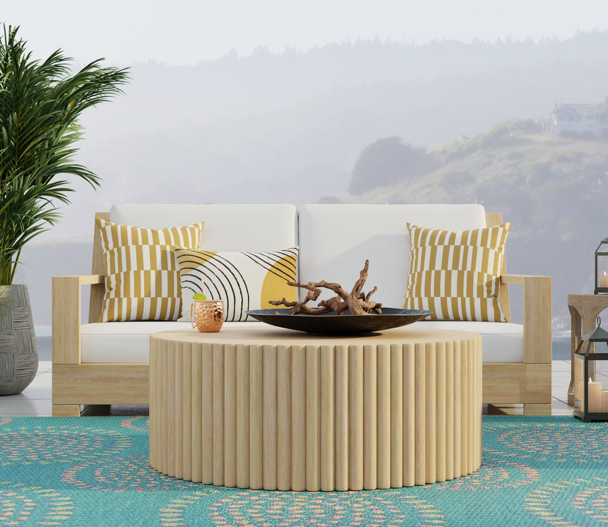 Molly Teal & Red Rug