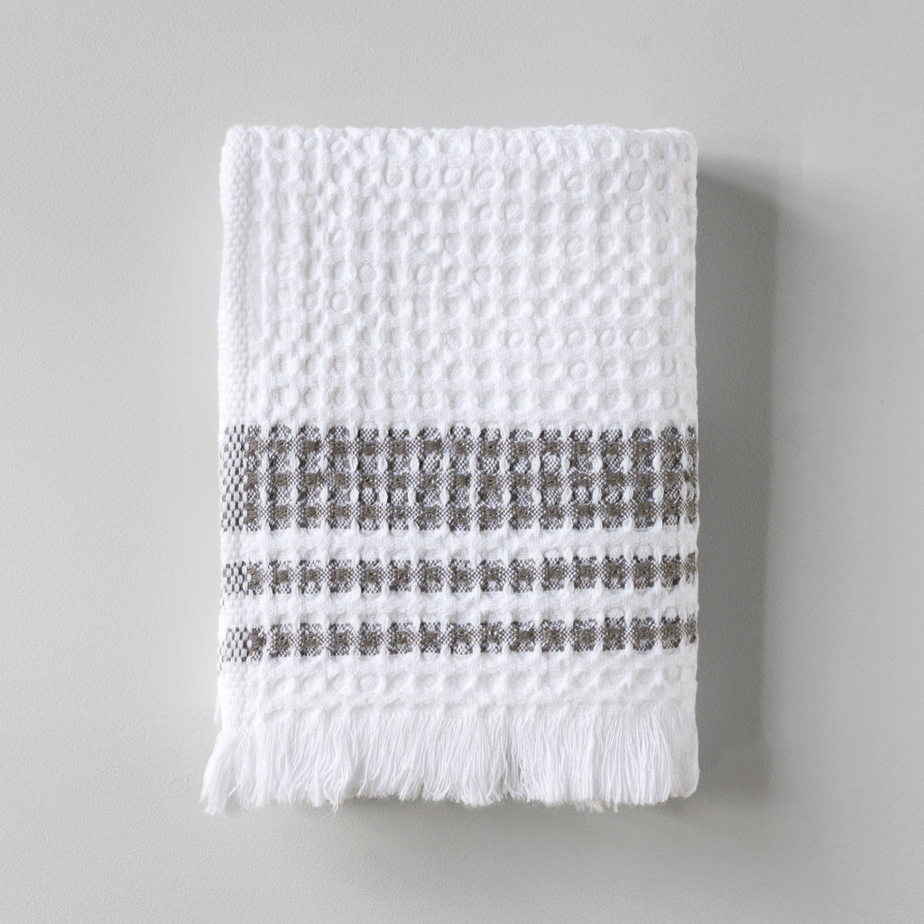 Organic Belgian Waffle Hand Towels - Ash