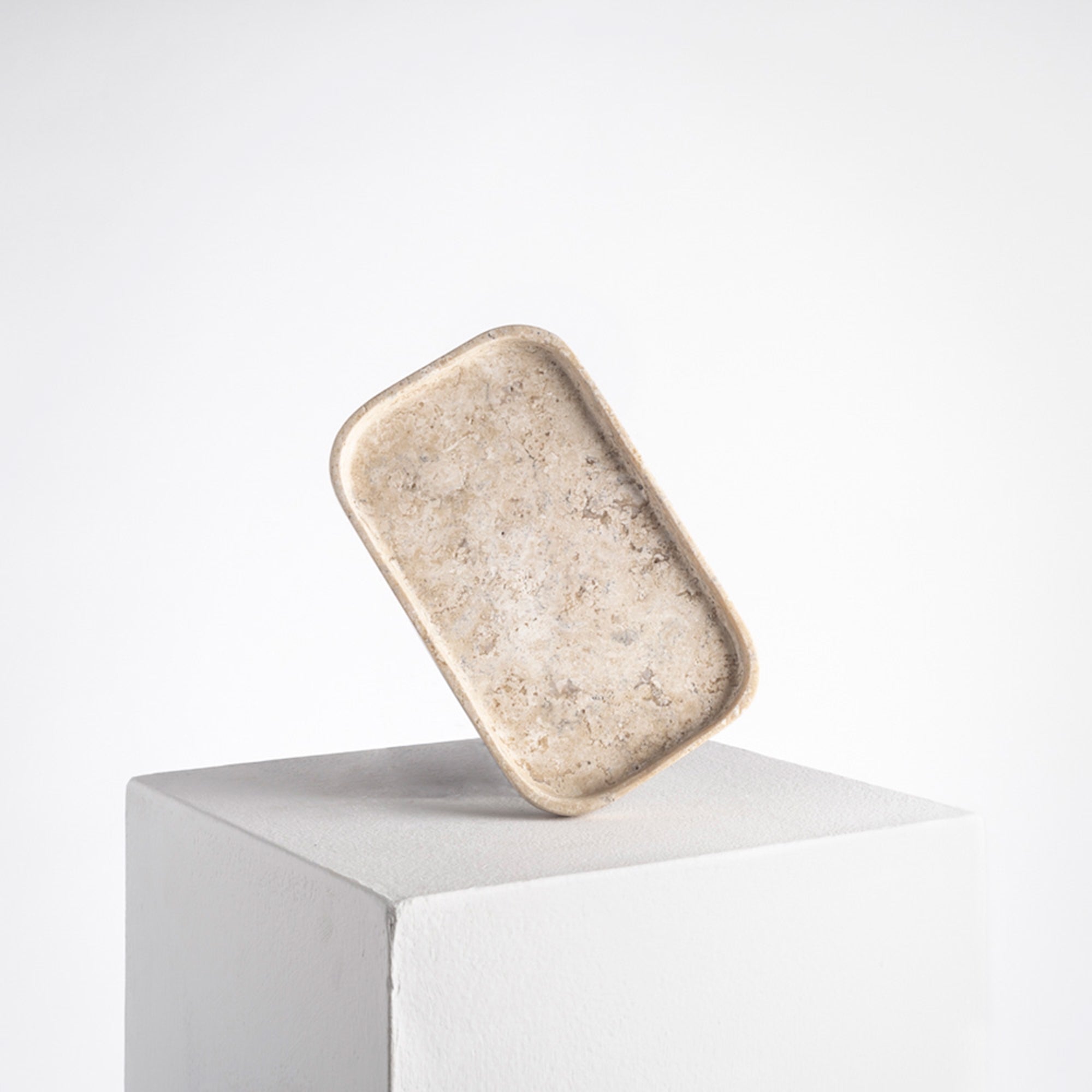 Travertine Marble Bathroom Tray - Cream (Small)