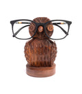 Hand-Carved Owl Eyeglass Holder Stand