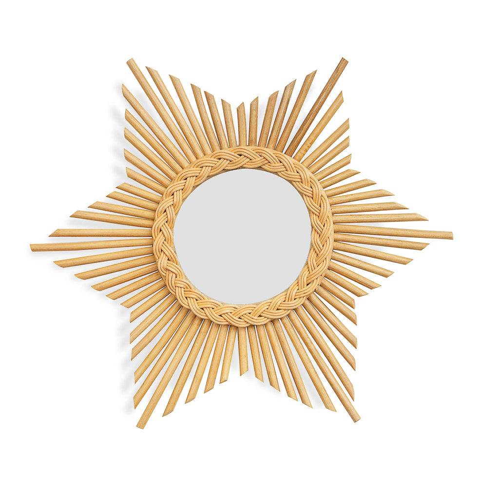 Natural Rattan Starburst Wall Mirror