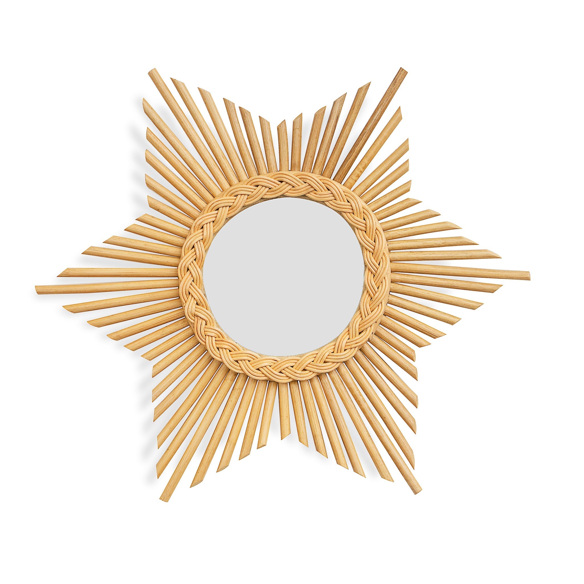 Natural Rattan Starburst Wall Mirror