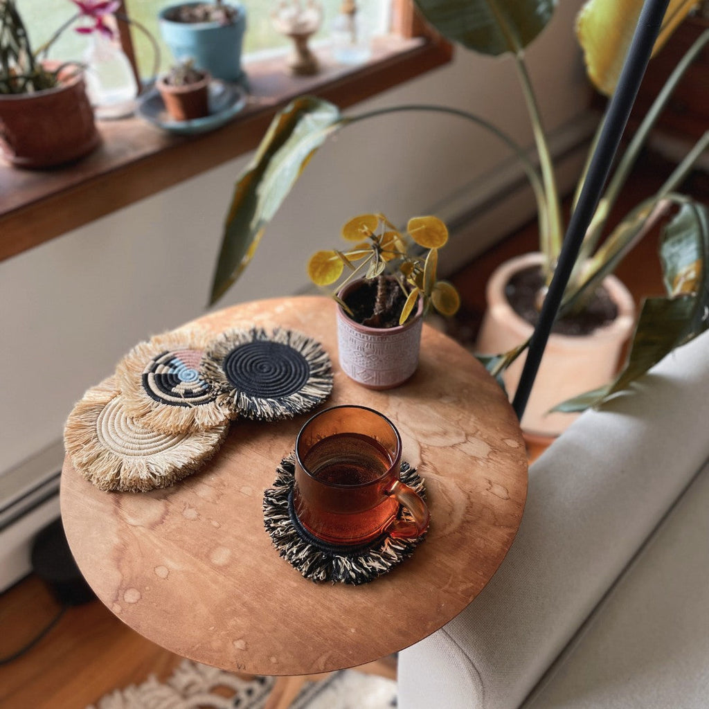 Raffia Fringe Coasters (Set of 4)