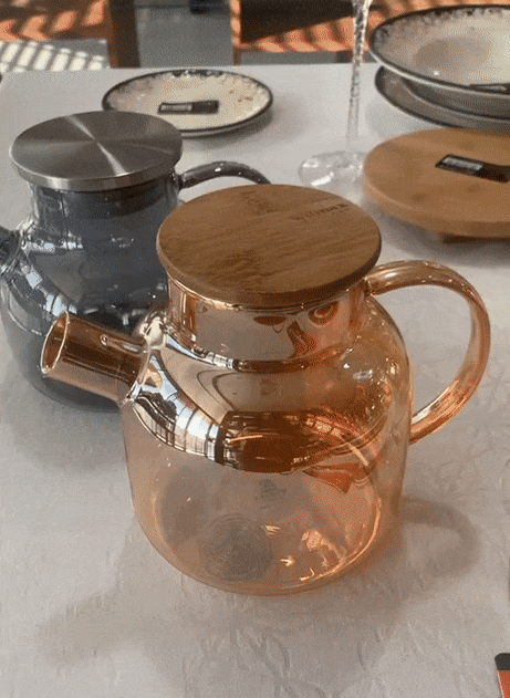 Amber Thermo Glass Teapot 32 Fl oz | High temperature and shock resistant