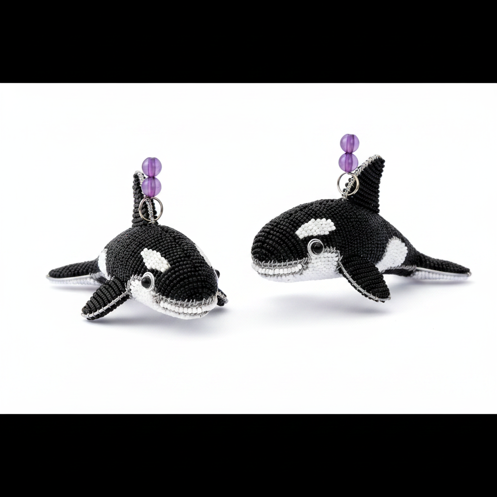 Orca Baby Beaded Figurine (Set of 2)