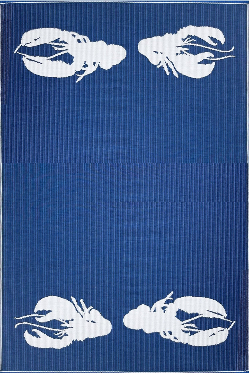 Four Lobster Blue & White Rug