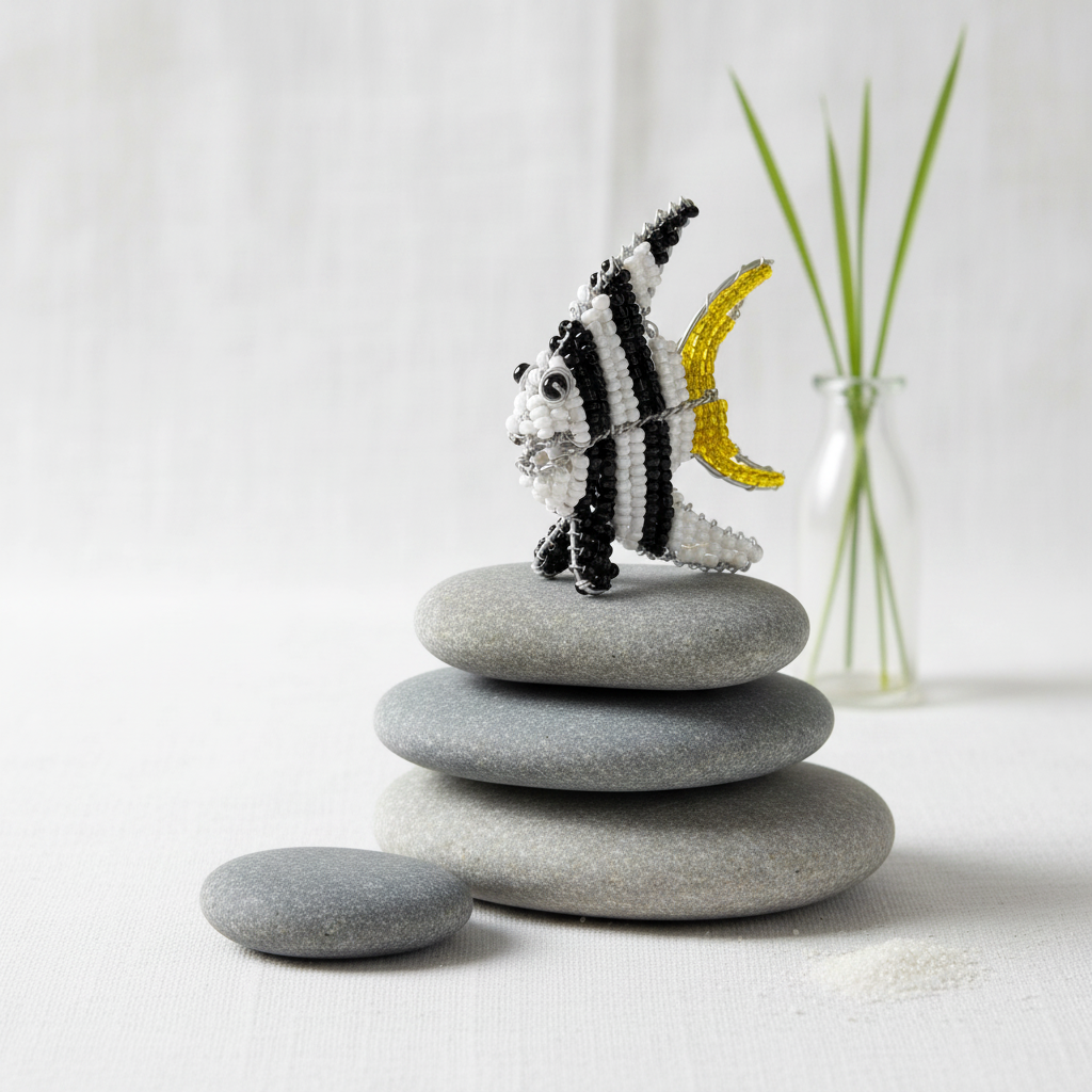 Handmade Beaded Angel Fish (Set of 3)