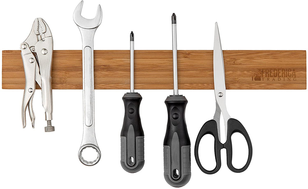 Bamboo Magnetic Knife Strip Holder | Ideal for Knives, Utensils, Cutlery, Scissors & Tools