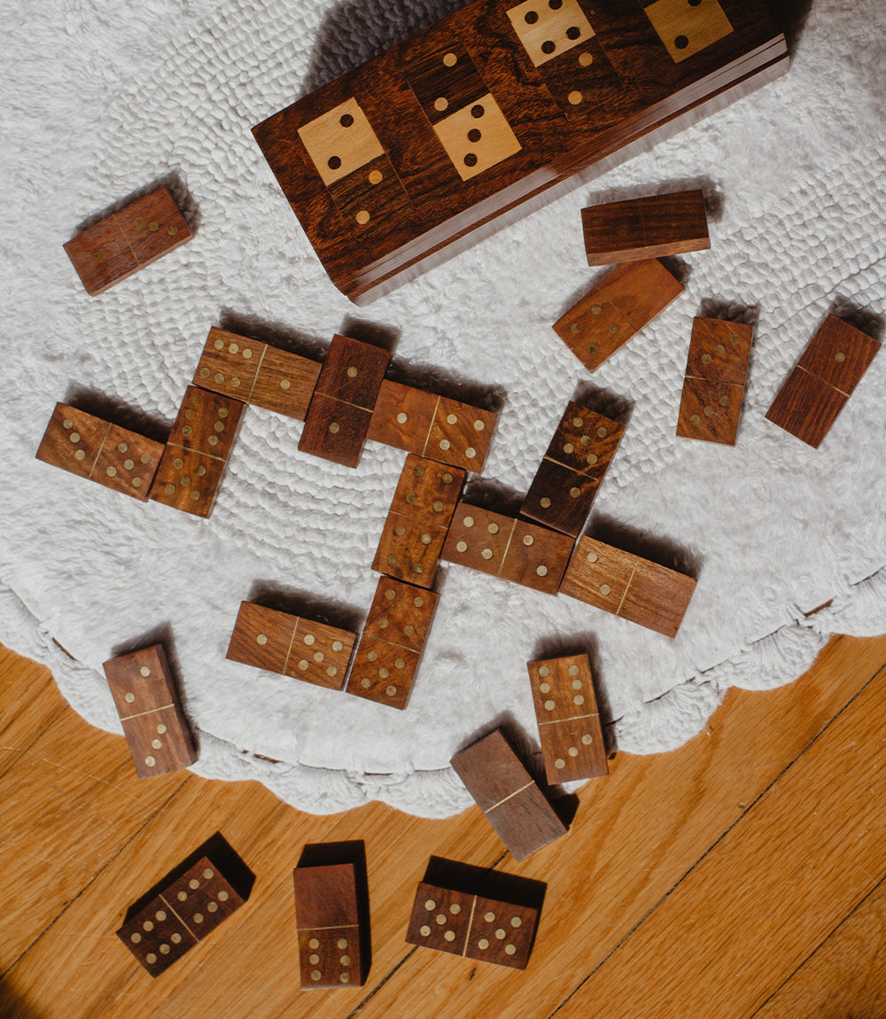 Domino Family Fun Handmade Wooden Game Set